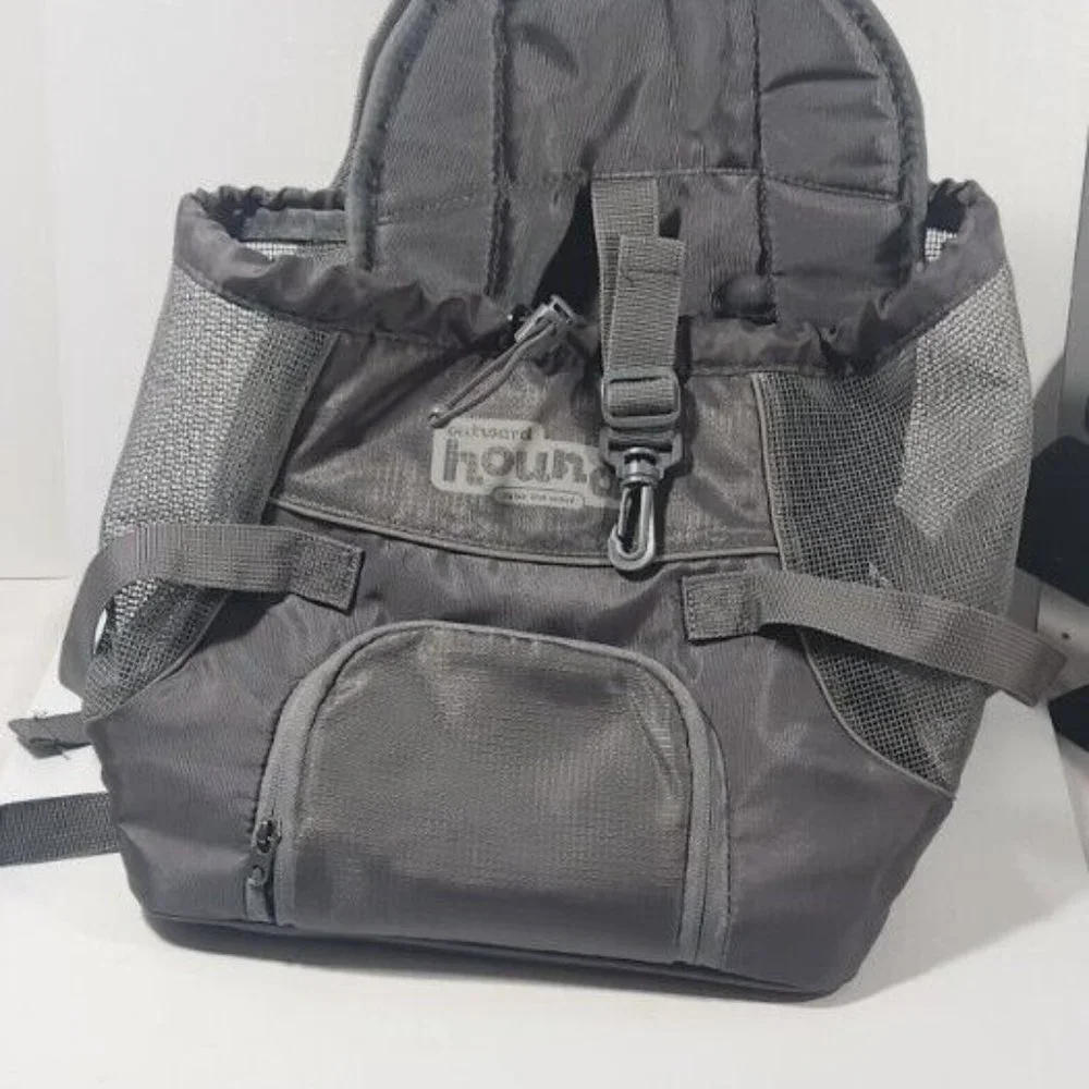Gray Outward Hound Front Carrier Backpack Drawstring Closure Raise the Woof